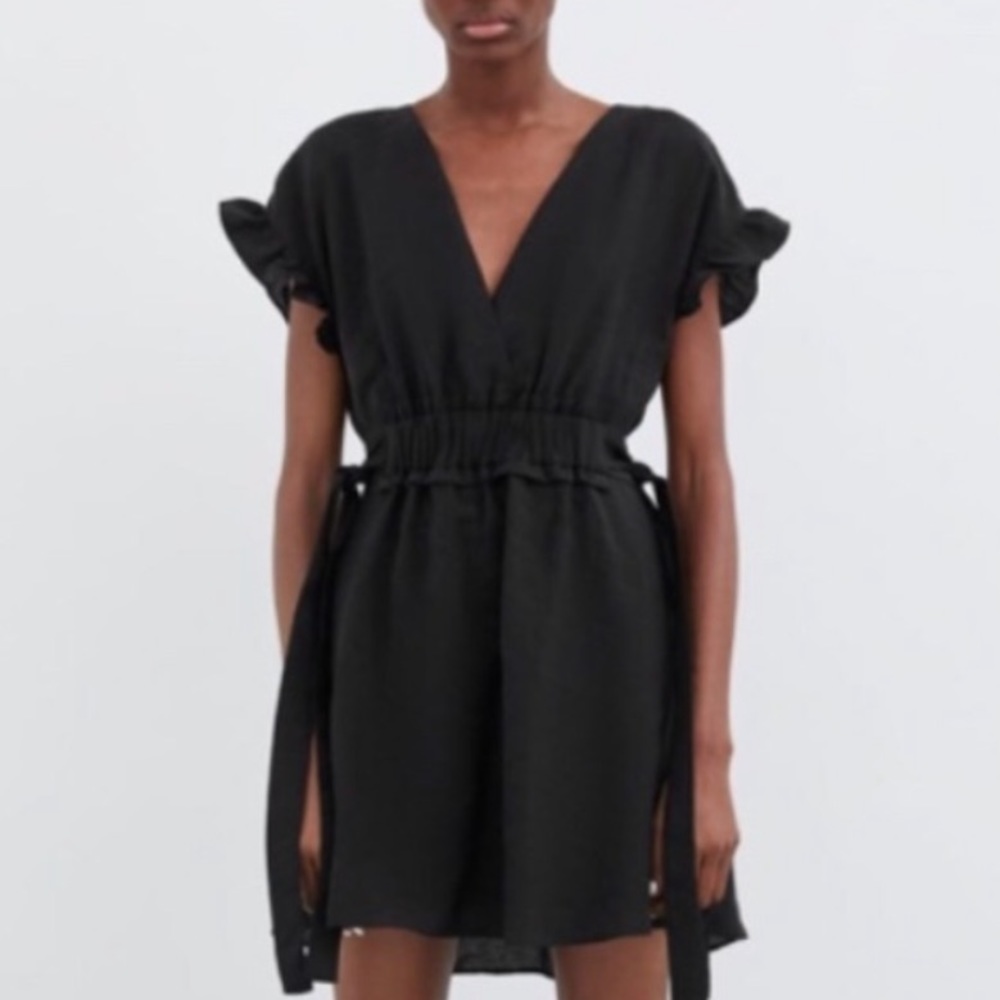 Zara deep V dress